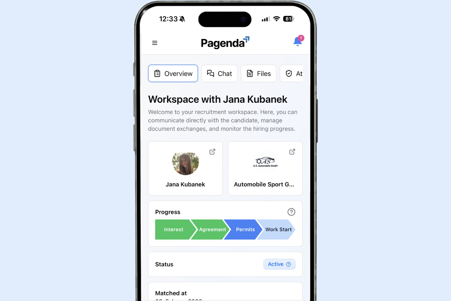 Easy recruitment with Pagenda